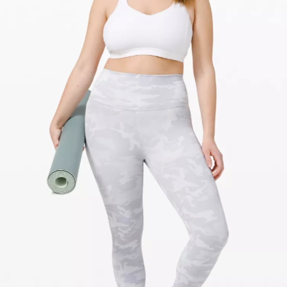 Lululemon Wunder Under High-Rise White Camo Leggings